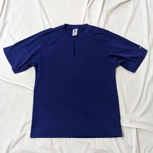 Columbia 1/4 Zip Mock Neck Short Sleeve Shirt, Color Blue Size L